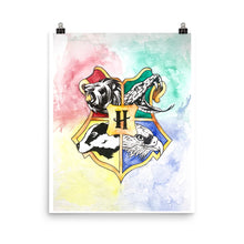 Load image into Gallery viewer, Animal Crest Watercolor Poster
